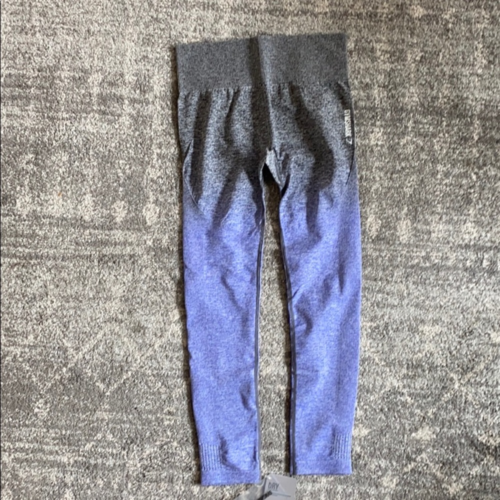 GYMSHARK OMBRÉ SEAMLESS LEGGINGS INDIGO/BLACK MED